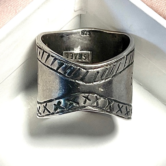 Vintage Silpada Ring 925 Sterling Silver BE TRUE TO YOUR DREAMS Cigar Band Sz 5 - Picture 8 of 9